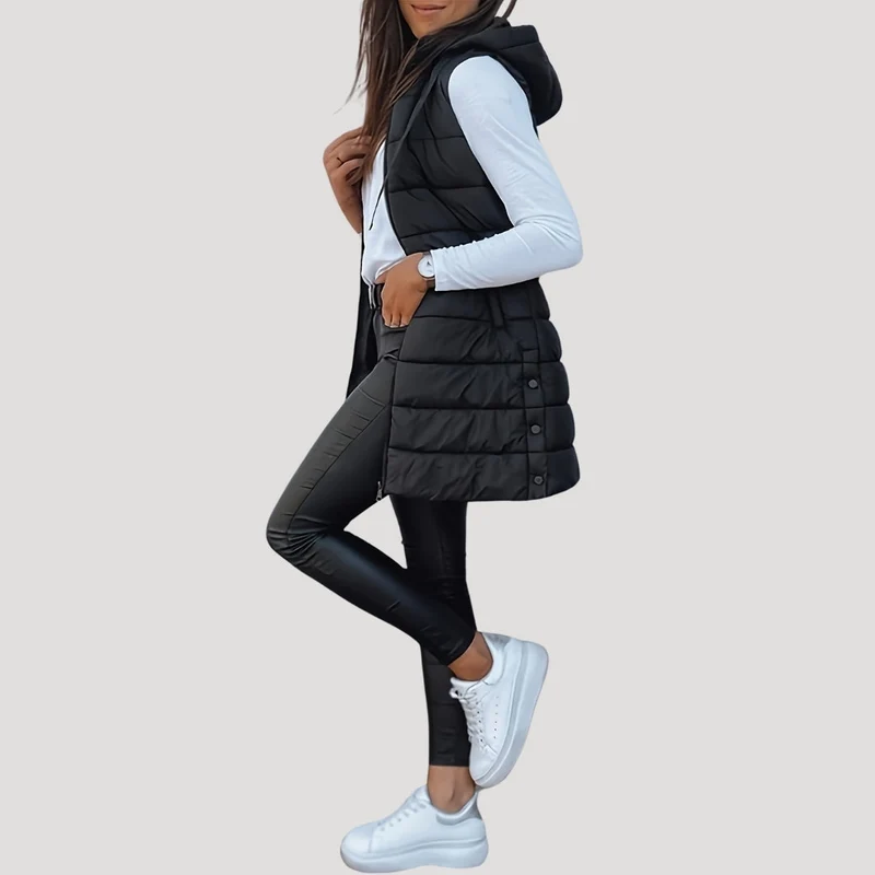 Martina | Winter Steppweste für Damen mit Kapuze