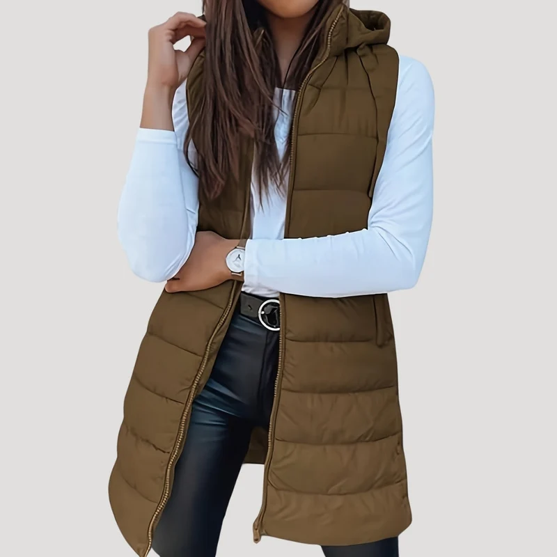 Martina | Winter Steppweste für Damen mit Kapuze