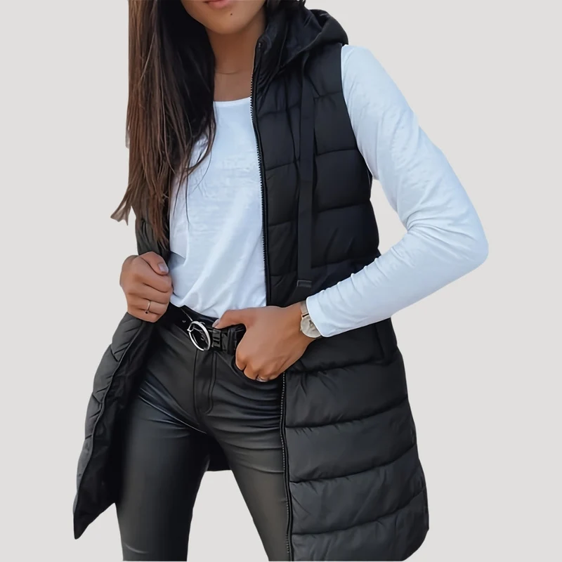 Martina | Winter Steppweste für Damen mit Kapuze