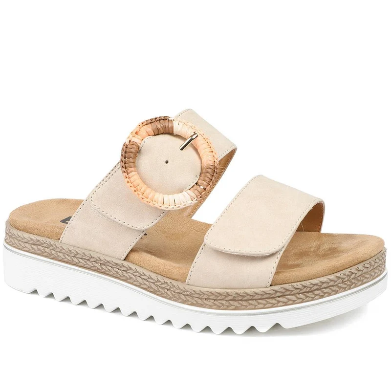 EasyFit Extra Wide Banca Sandals - BANCA / 329 265 - Beige
