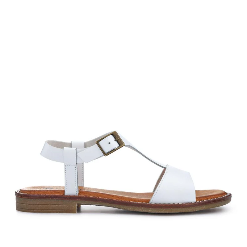 All-Leather Buckled Sandals - PERSI41001 / 327 543 - White