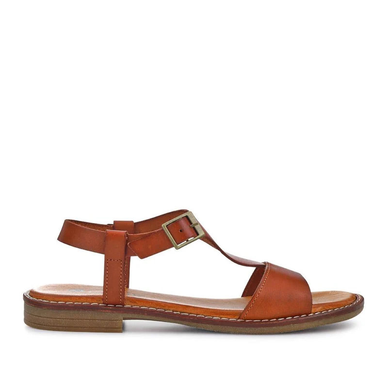All-Leather Buckled Sandals - PERSI41001 / 327 543 - Tan