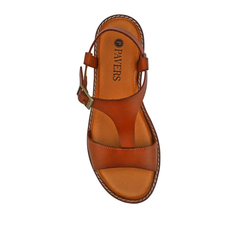 All-Leather Buckled Sandals - PERSI41001 / 327 543 - Tan