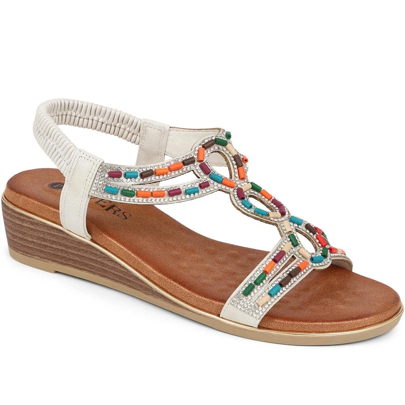 Embellished Wedge Sandals - BAIZH39071 / 325 102
