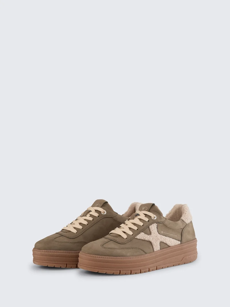 Tom Tailor Damen-Plateausneaker mit Futter | Khaki
