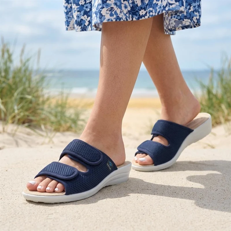Fly Flot Dual Adjustable Strap Mule Sandals - FLY43015 / 328 650 - Navy
