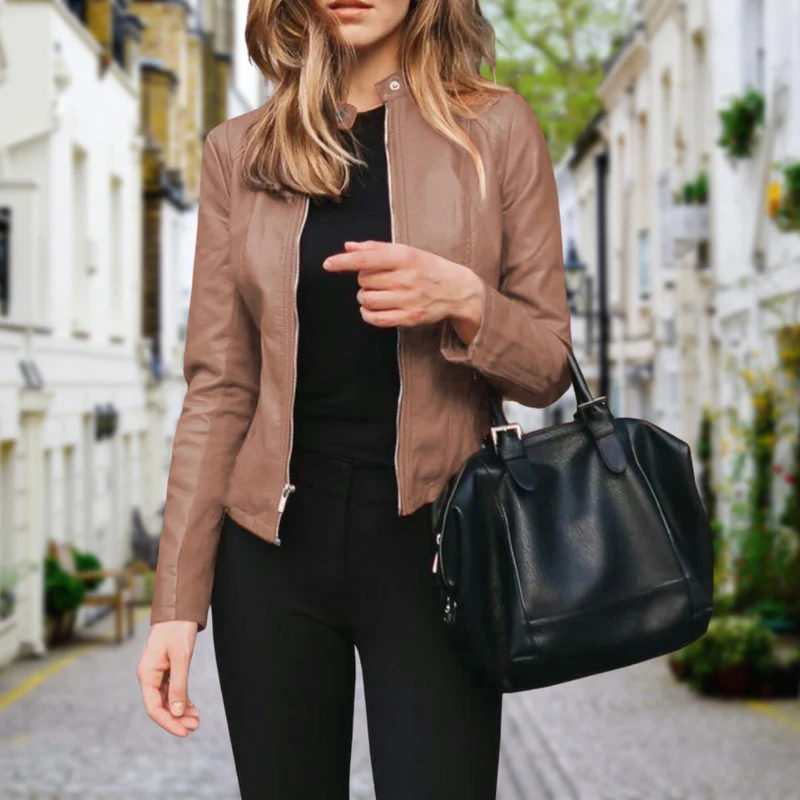 Elke | Damen Stylische Bikerjacke mit Reißverschluss