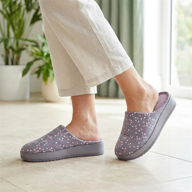 Cushioned Memory Foam Mule Slippers - QING43000 / 329 335 - Lilac Multi