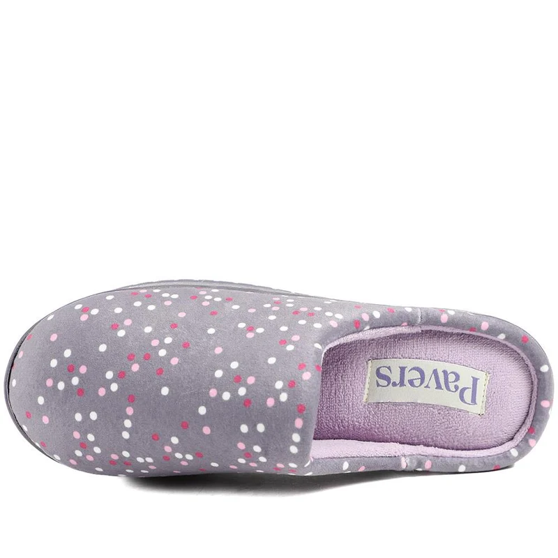 Cushioned Memory Foam Mule Slippers - QING43000 / 329 335 - Lilac Multi