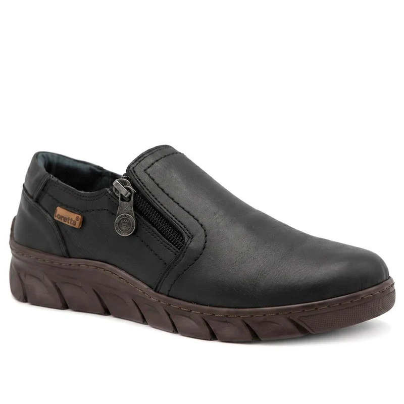 Loretta Leather Slip On Shoes With Side Zip - HAK44004 / 329 716