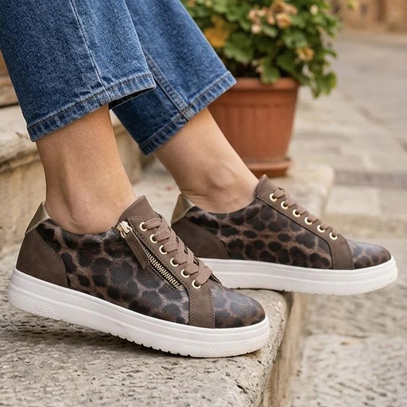Extra Wide Chunky Trainers - ITALIA / 326 313 - Brown Leopard