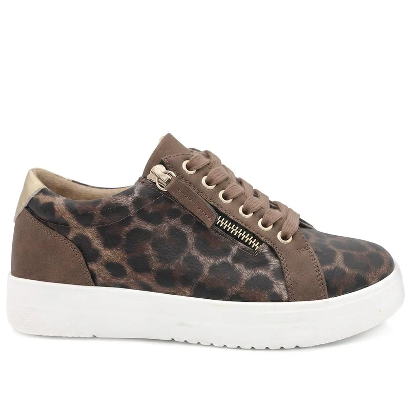 Extra Wide Chunky Trainers - ITALIA / 326 313 - Brown Leopard