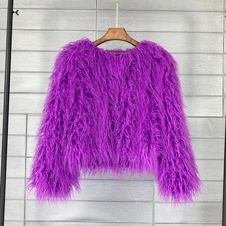 Edith | Damen Einzigartige Flauschige Winterjacke