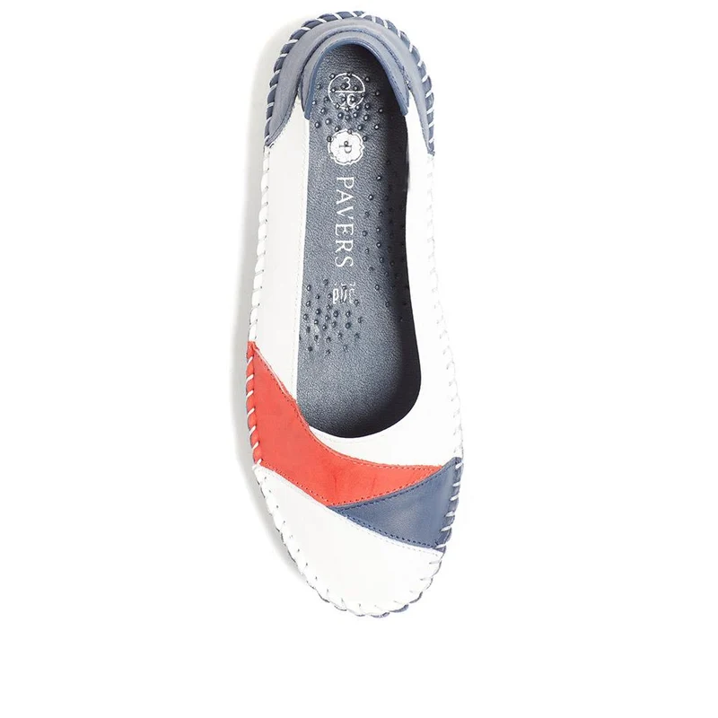 Leather Slip-On Shoes - SIMIN37001 / 323 260 - Navy-Red-White