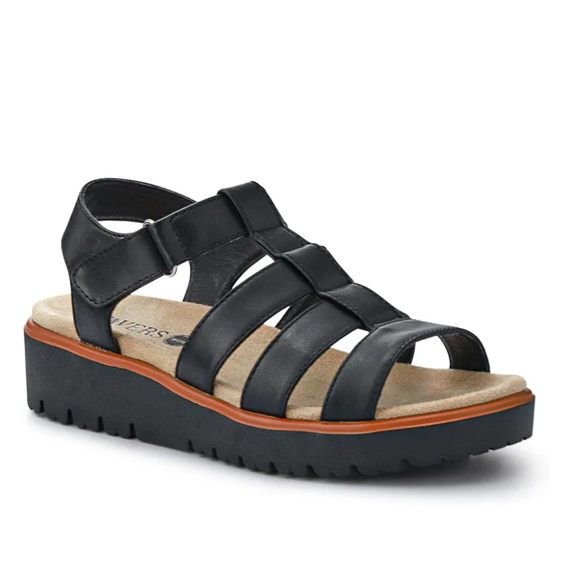 Wide Fit Strappy Sandals - WBINS41090 / 327 437 - Black
