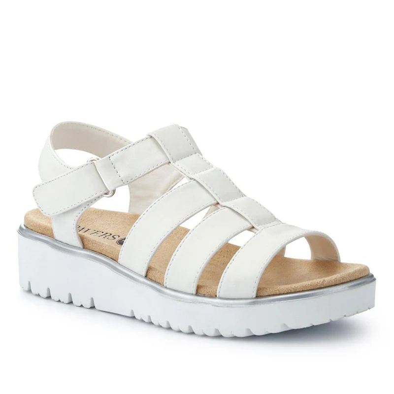 Wide Fit Strappy Sandals - WBINS41090 / 327 437 - White