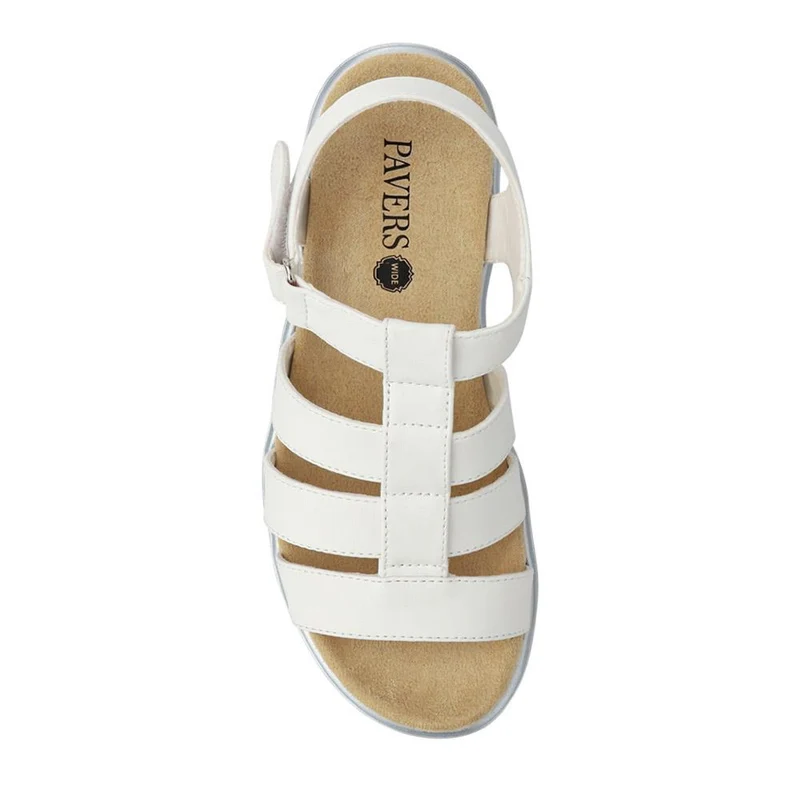 Wide Fit Strappy Sandals - WBINS41090 / 327 437 - White