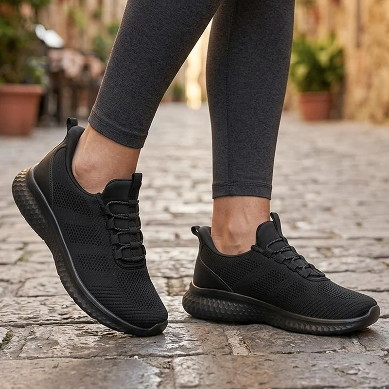 Easy Step In Lightweight Memory Foam Trainers - BRK44022 / 329 839 - Black