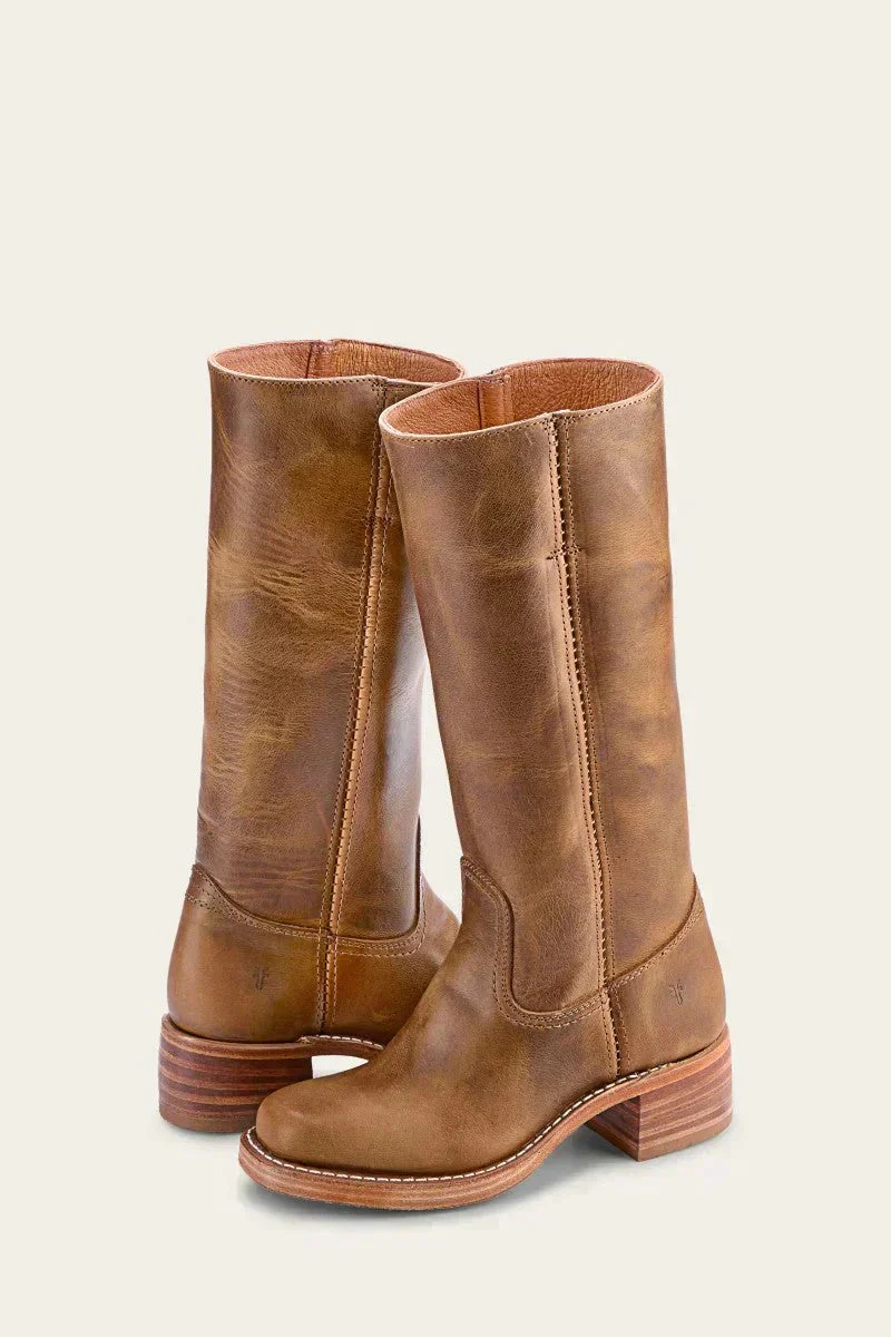 Luisa | Damen Kniehöhe Leder Stiefel Blockabsatz