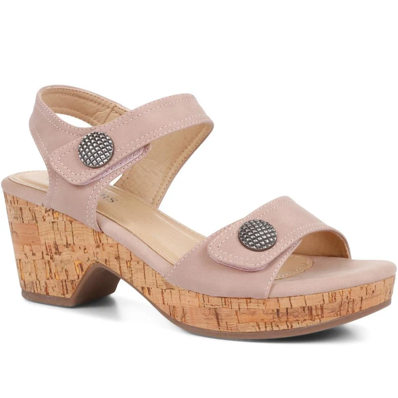 Strappy Heeled Sandals - BAIZH35053 / 321 470 - Blush
