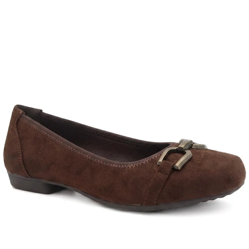 Wide Fit Buckle Detailed Pumps - WK43001 / 328 967 - Brown