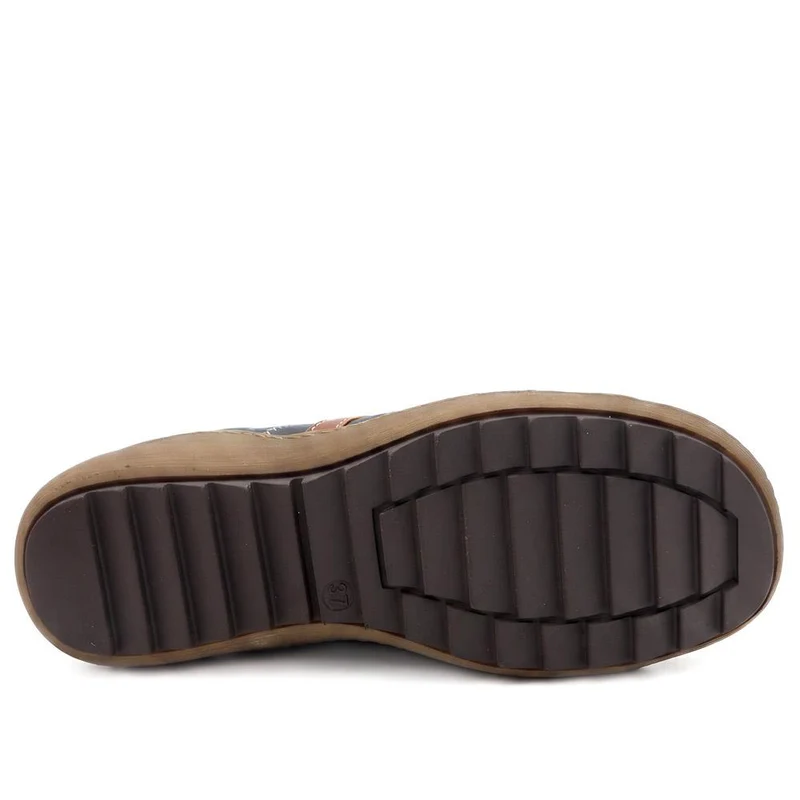 Casual Zip & Lace Fasten Shoes - WBINS44017 / 329 625 - Navy