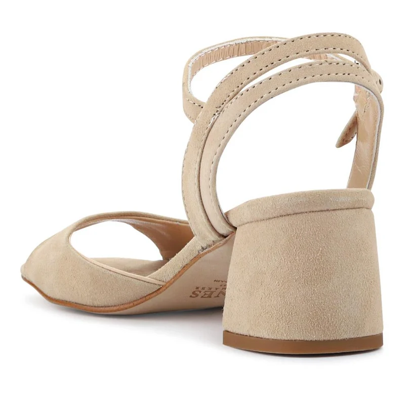 Ymilia Tall Leather Court Shoes - YMILIA / 327 350 - Beige Suede