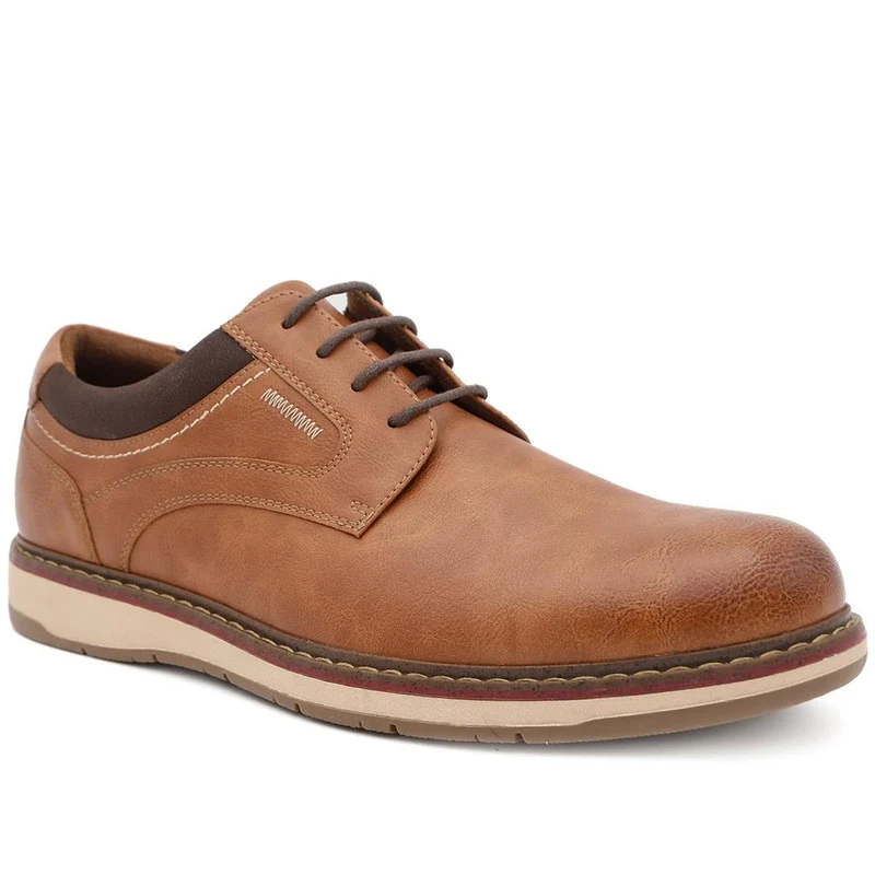 Casual Lace Up Shoes - XINGH44012 / 330 033 - Tan