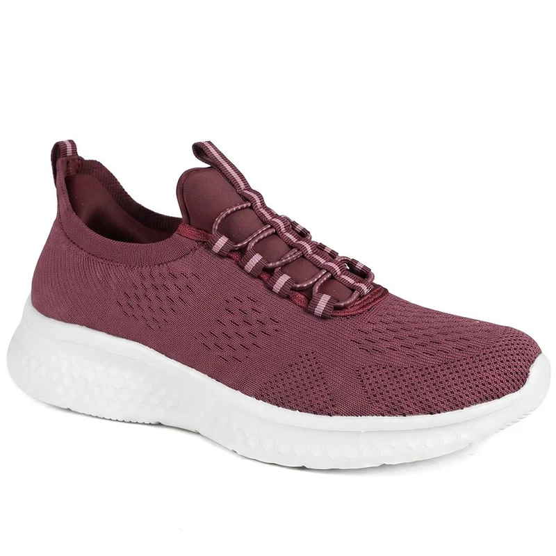 Wide Fit Easy Step In Bungee Lace Trainers - BRK42002 / 328 108 - Burgundy