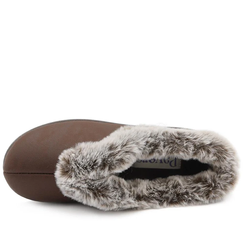 Wide Fit Memory Foam Cosy Slippers - QING42006 / 327 933 - Chocolate