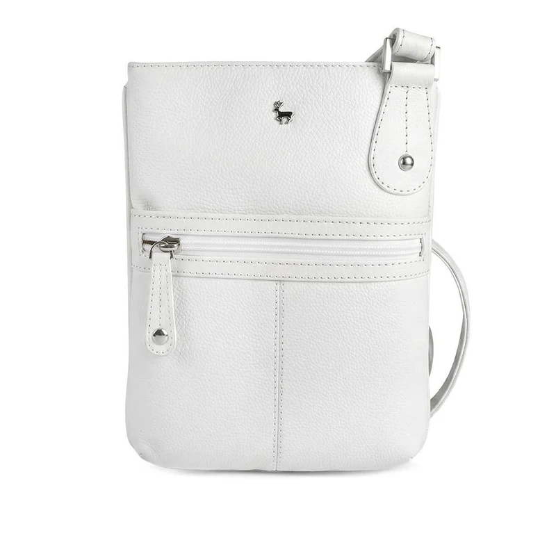 Leather Crossbody Bag W/ Outer Zip Pocket - LLOYD44037 / 330 479 - White