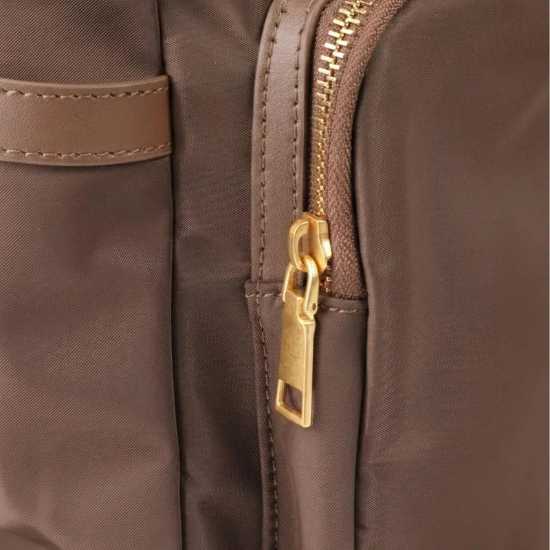 Virelle Leather Backpack With Zip Pockets - VIRELLE / 329 382 - Chocolate