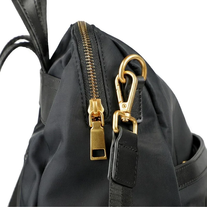 Virelle Leather Backpack With Zip Pockets - VIRELLE / 329 382 - Black