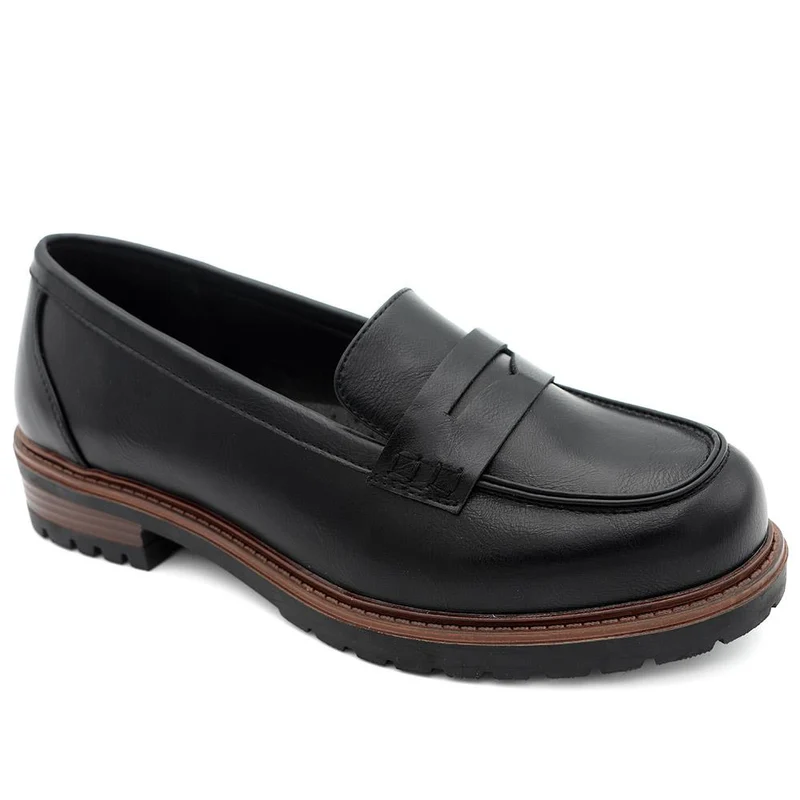 Wide Fit Chunky Sole Penny Loafers - WOIL44017 / 329 718