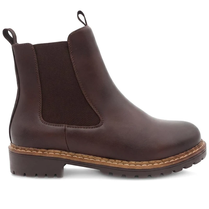 Wide Fit Slip On Boots With Side Zip - WK42004 / 328 123 - Brown
