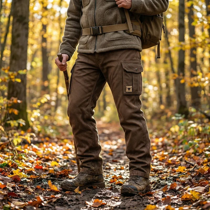 Florian | Herren Slim-Fit Tapered Cargohose Seitentaschen Bull-Patch
