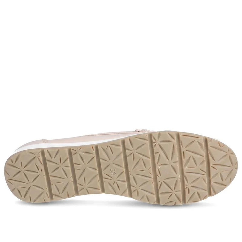 Marco Tozzi Leather Cushioned Moccasins - WEN43003 / 330 472 - Nude