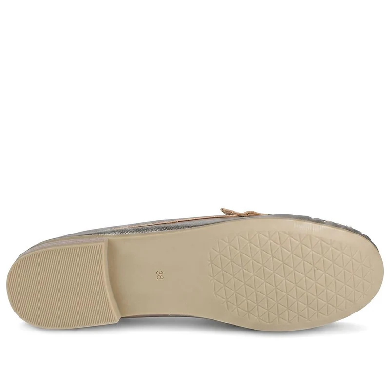 Marco Tozzi Leather Heeled Moccasins - WEN43001 / 330 471 - Soft Gold
