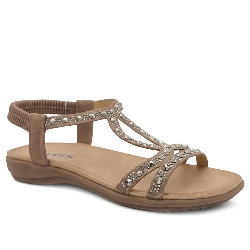 Embellished Elastic Fit Sandals - BAIZH43069 / 330 116