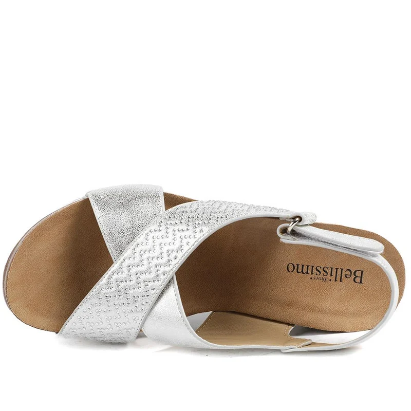 Bellissimo Wide Fit Slingback Sandals - BELBAIZH43027 / 329 115 - Metallic