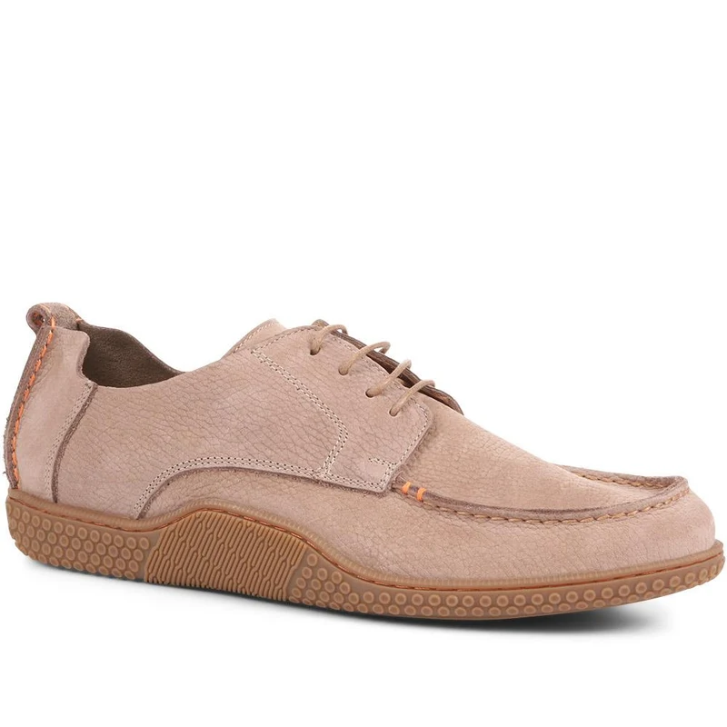 Casual Leather Lace-Up Shoes - META35010 / 322 980 - Sand