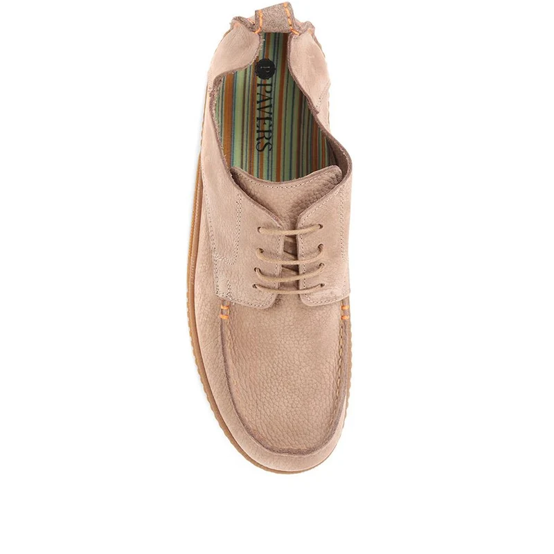 Casual Leather Lace-Up Shoes - META35010 / 322 980 - Sand