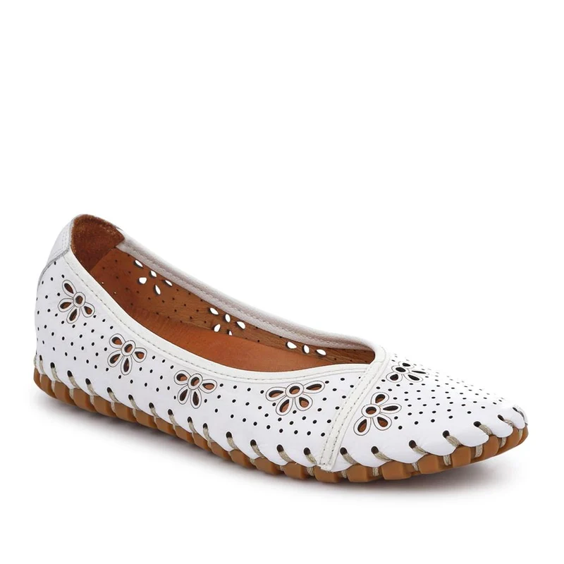 Leather Cushioned Pumps - KARY41003 / 327 469 - White