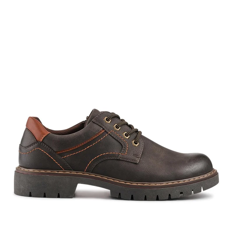 Wide Fit Lace Up Casual Shoes - GANG42002 / 327 878 - Dark Brown