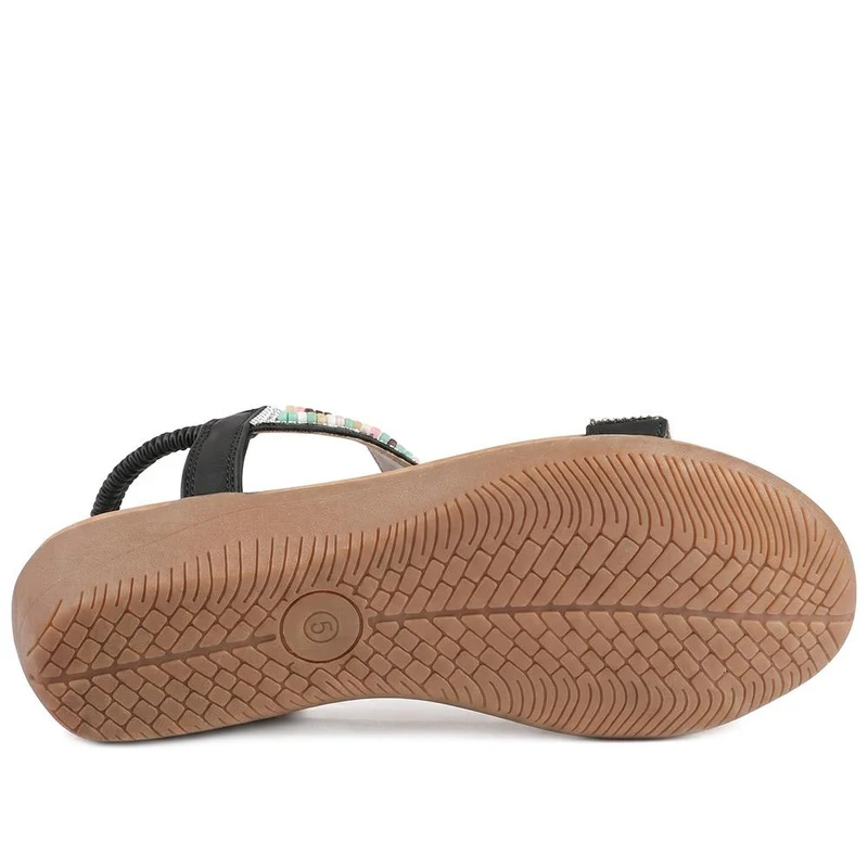 Beaded Comfort Fitting Sandals - BAIZH41008 / 327 082 - Black