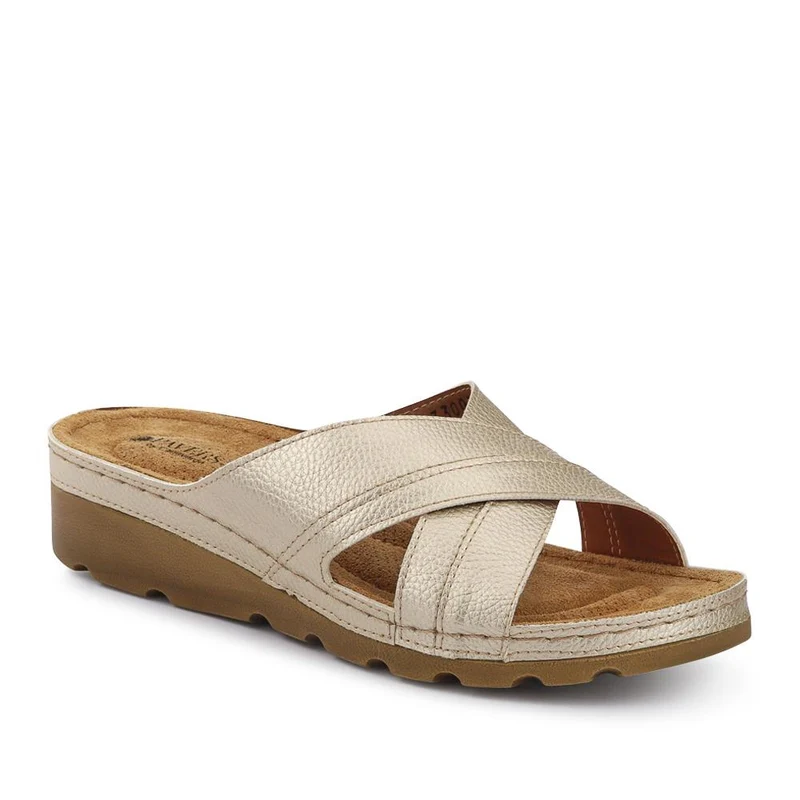 Crossover Mule Sandals - SERAY33007 / 320 090 - Soft Gold