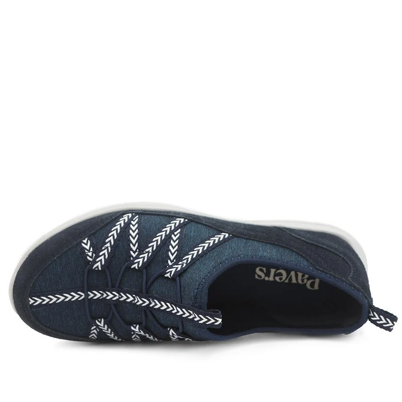 Leather Memory Foam Slip On Trainers - BRK43058 / 329 596 - Navy