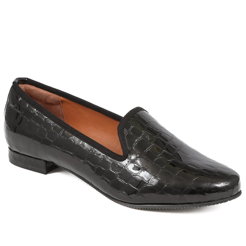 Solene Leather Pumps - SOLENE / 325 772 - Black Patent Croc