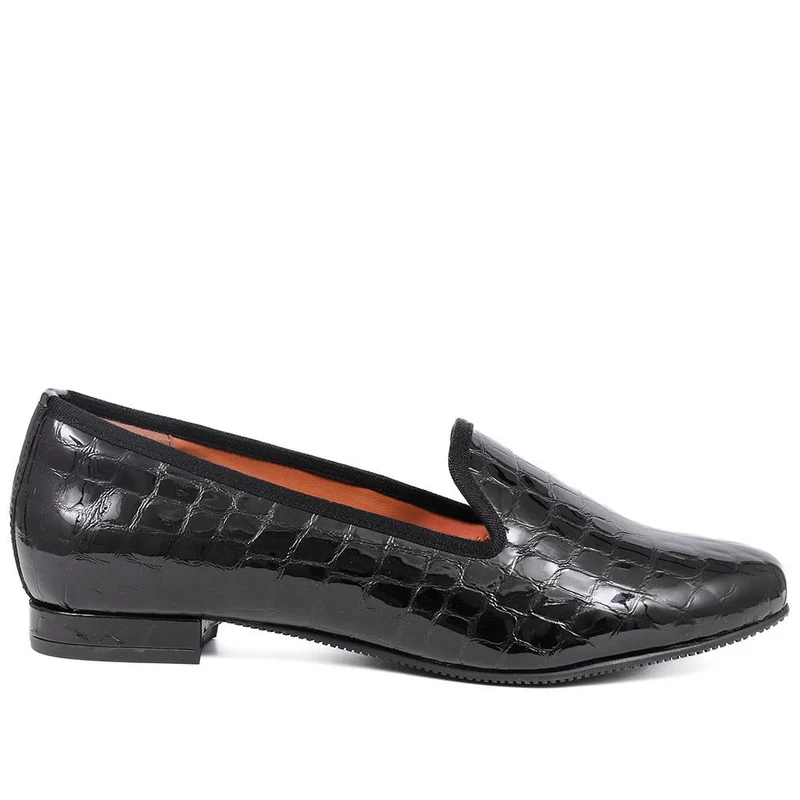 Solene Leather Pumps - SOLENE / 325 772 - Black Patent Croc