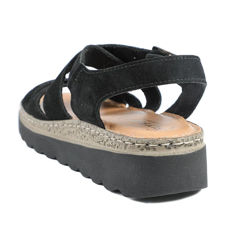 Fly Flot Platform Heel Buckled Sandals - FLY43007 / 328 656 - Black